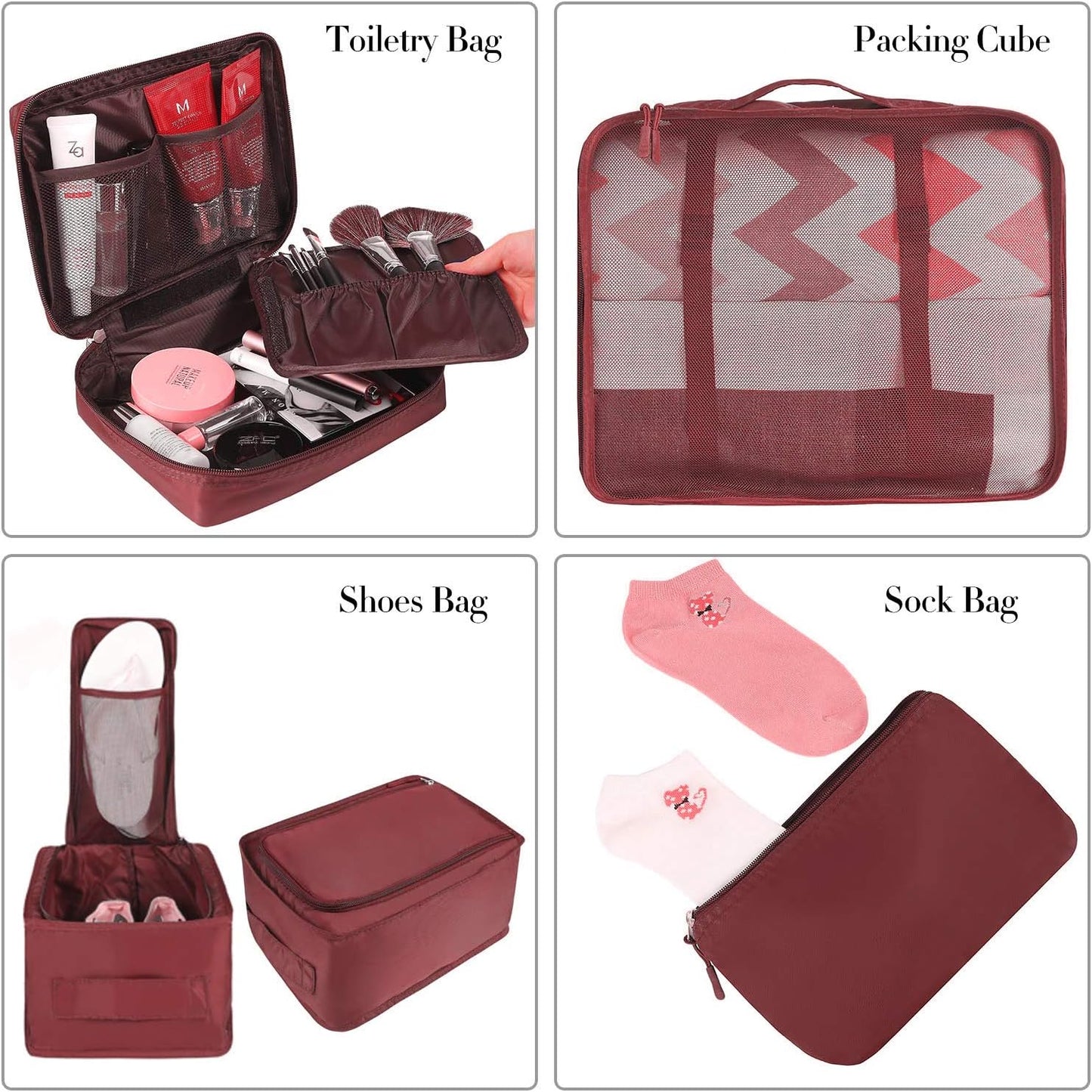 Organiseurs de Bagage pour Voyage, sacs à vêtements, chaussures, sacs de rangement pour cosmétiques